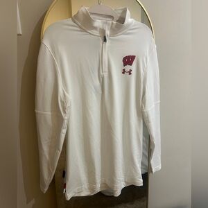 University of Wisconsin Under Armour White Quarter Zip